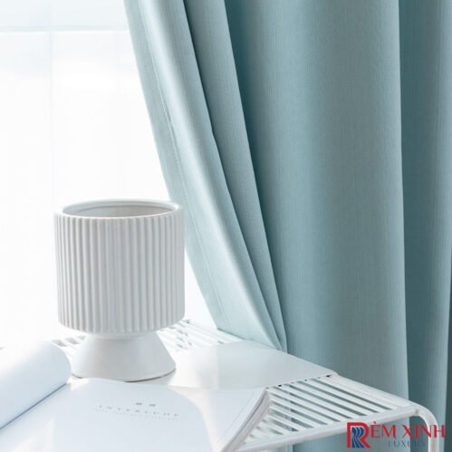 Rèm Màu Bạc Hà Tươi Kết Hợp Xanh Da Trời 06