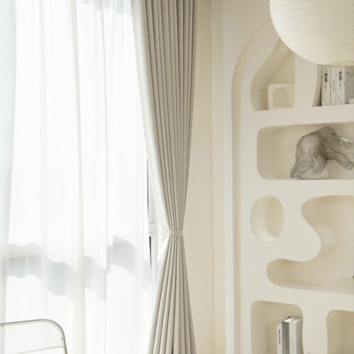 Rèm vải màu be Beige giúp không gian trở nên nhẹ nhàng hơn