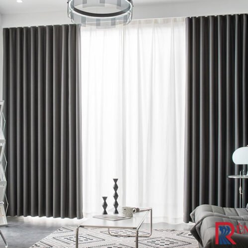 Rèm nhập khẩu Á Châu màu xám tối