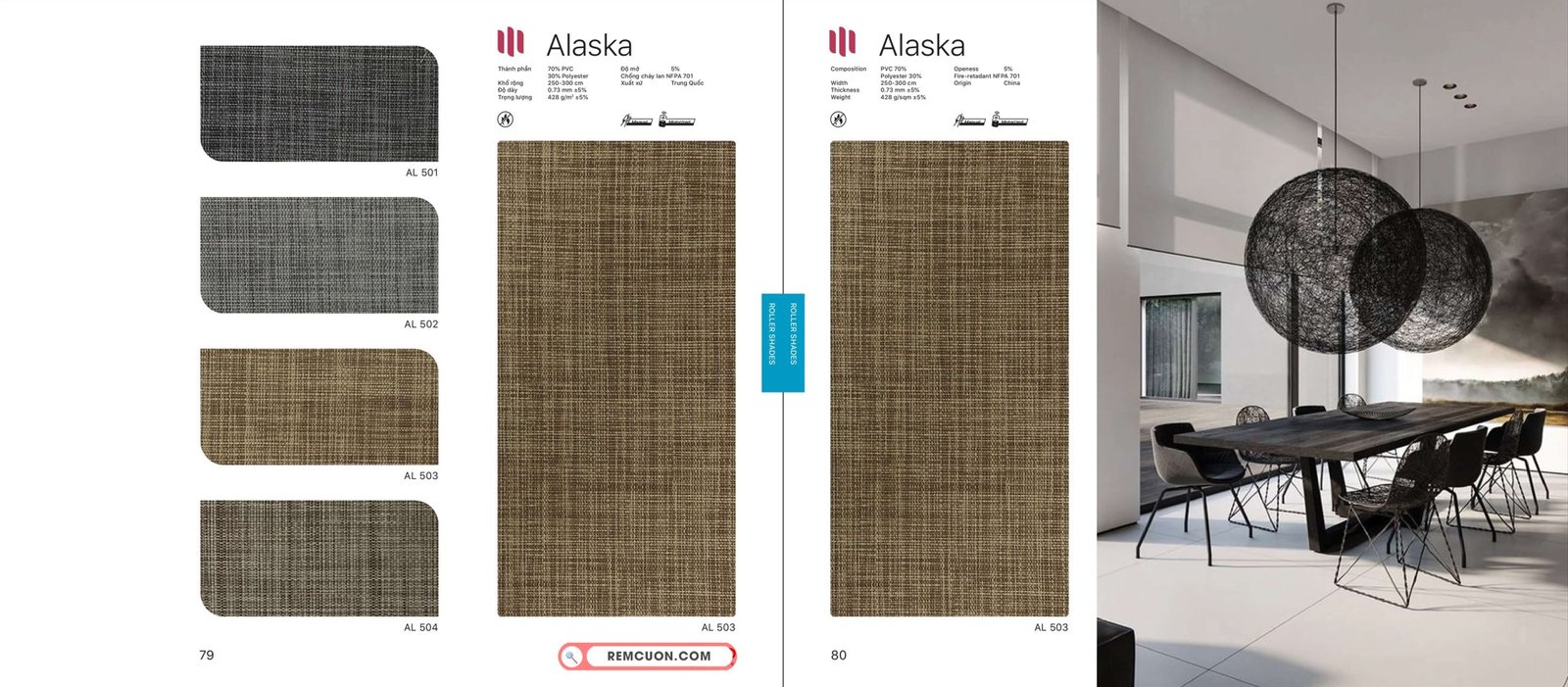 Rèm Cuốn Modero Alaska