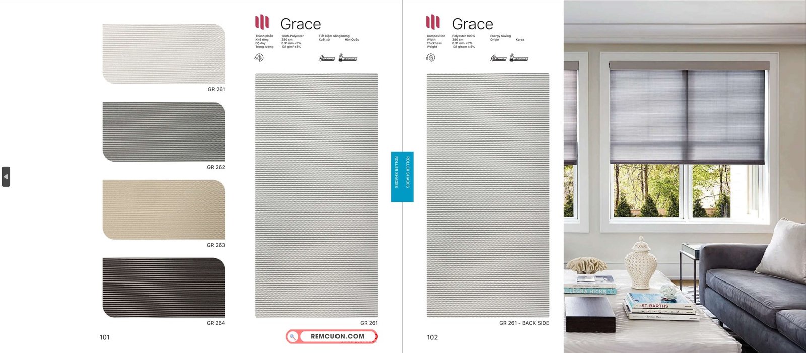 Rèm Cuốn Modero Floral Grace
