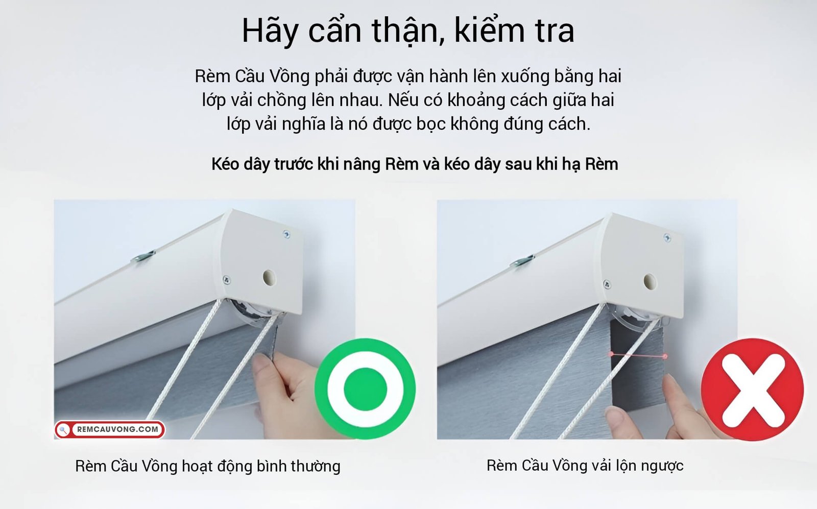 Hướng dẫn kéo dây Rèm Cầu Vồng nhập khẩu Á Châu