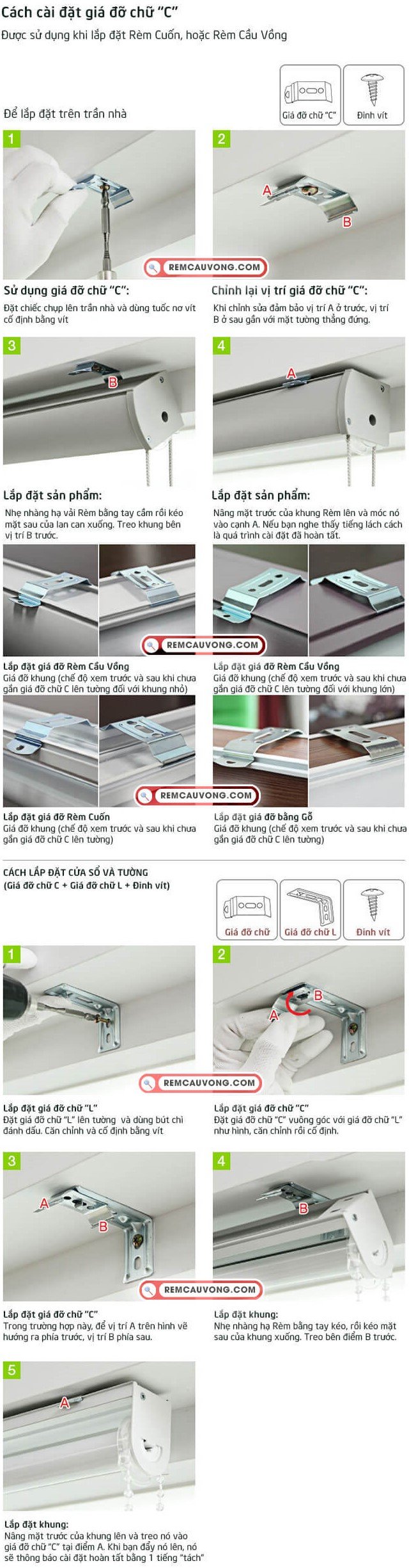 Hướng dẫn lắp đặt Rèm Cầu Vồng nhập khẩu Á Châu