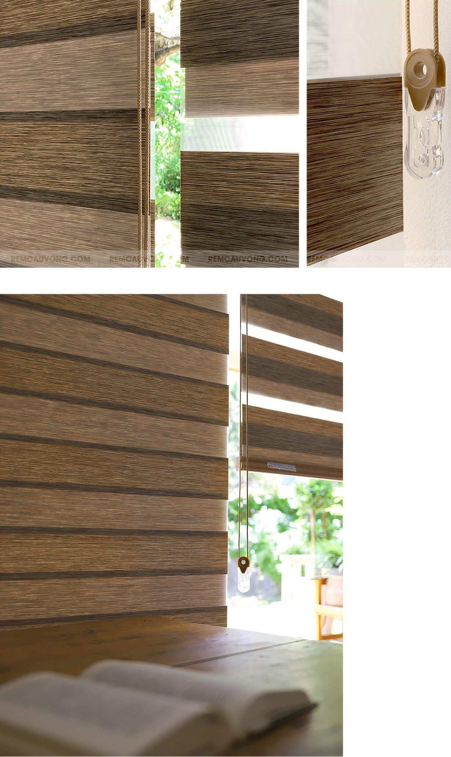 Rèm Cầu Vồng cản sáng màu giả gỗ
